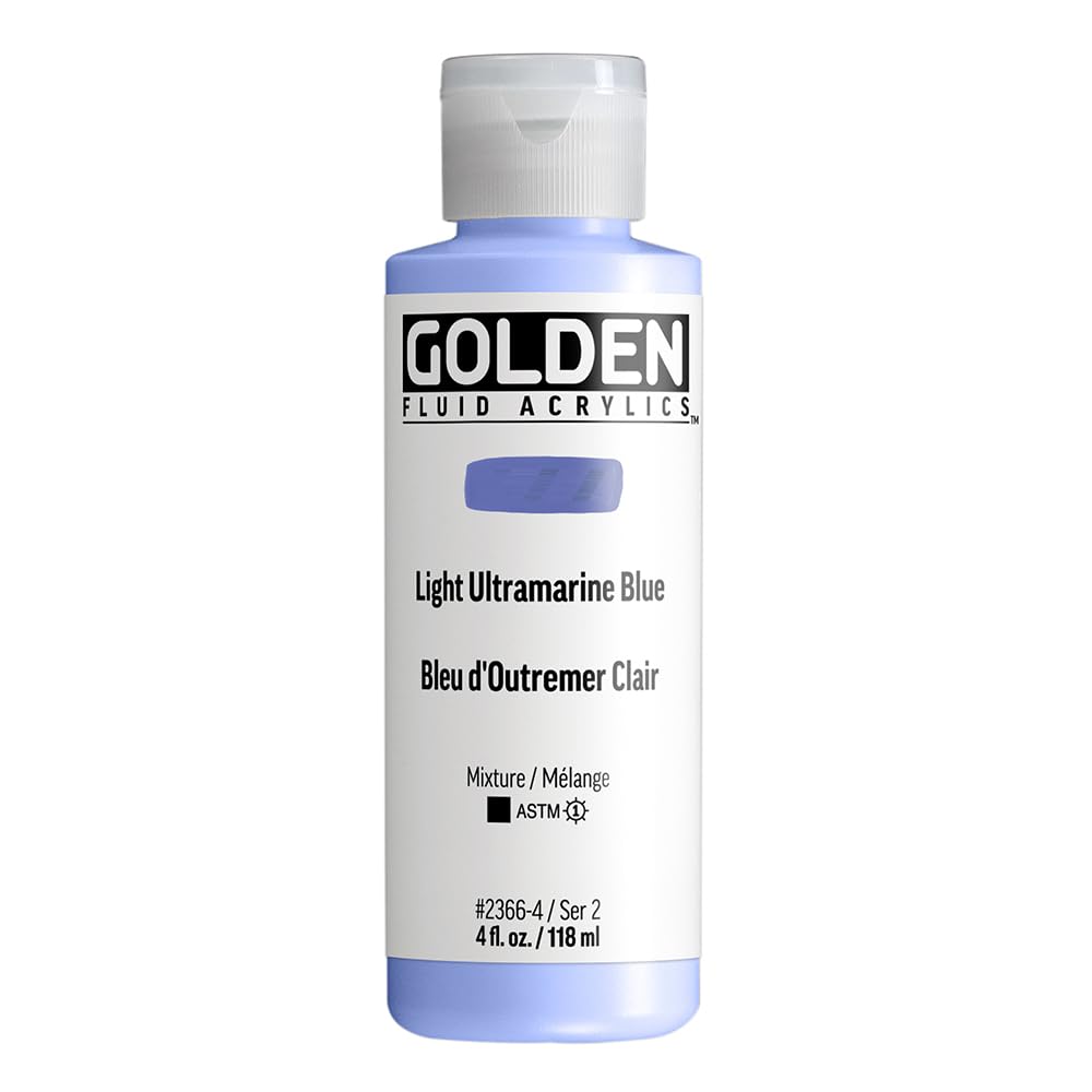 Golden Light Ultramarine Blue Fluid Acrylics, 118 Ml Bottle, Professional Acrylic Paint, Opaque