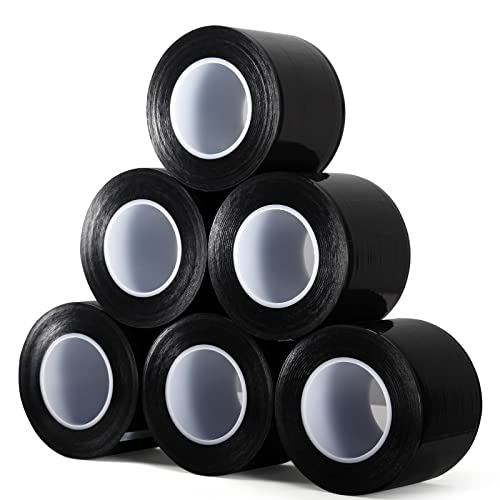 JMU Black Barrier Film 6 Rolls, Barrier Film Tattoo Tape, 4 x 6 Inch