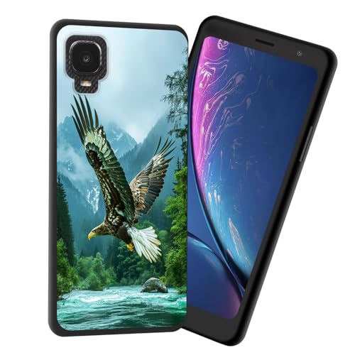 JHYYTUJTYP for TCL A3 A509DL Case,Premium Soft Silicone Slim Rubber Full Body Drop Protection Shockproof Cover Phone Case for TCL A3 A509DL,Eagle Tree Lake