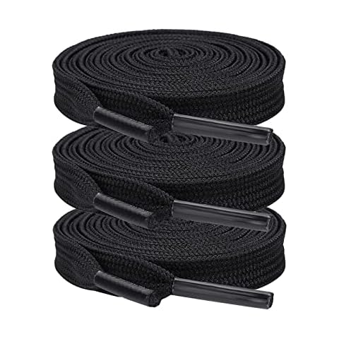 ElwynnLane 3 Pair Flat Shoelaces, 5/16" Wide Shoe laces for Athletic Running Sneakers Shoes Boot Strings,160cm(63") Cover
