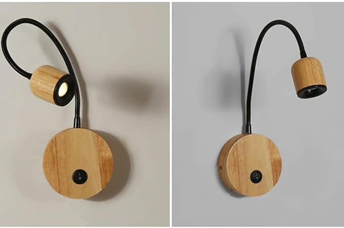 NZDY Creative Solid Wood Wall Lamp, Modern Lzern Led Wall Lamp Swaneneck Wall Lights Wall Light for Bedroom Bed, Cafe, Hotel, Hallway, Toilet Decorative, H45Cm Wall Lamp photo 3