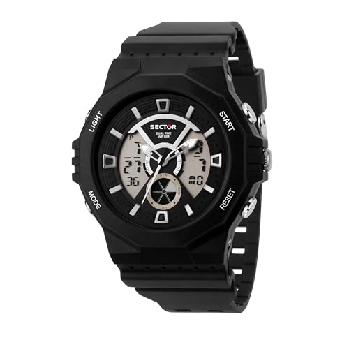 [Materiali] Sector No Limits EX-41 Orologio da uomo, in pc, pu, con cinturino in acciaio e fibbia ardiglione