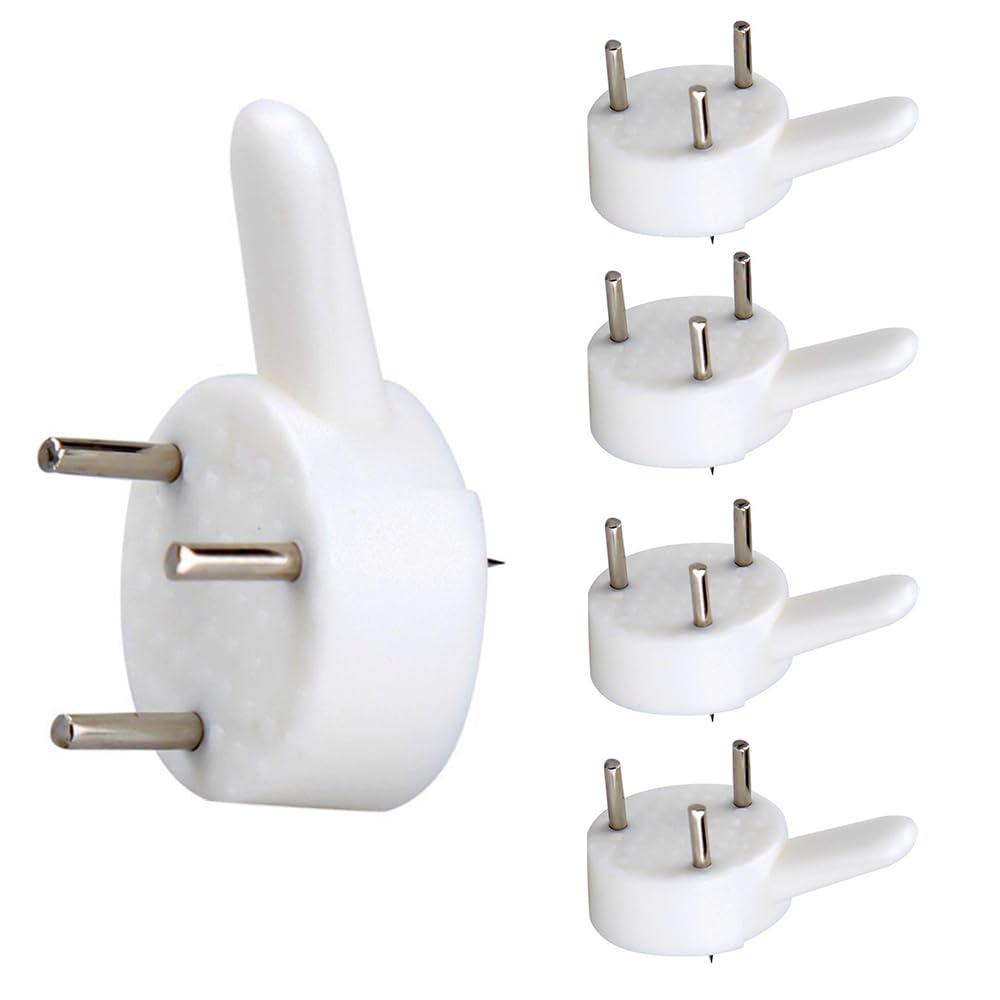 50 Pcs Non-Trace Picture Hooks Invisibility Photo Frame Hook Small Size White Picture Hanger Plastic Small Picture Hooks for Hanging Paintings Wedding Photos Mirror Wall Studs