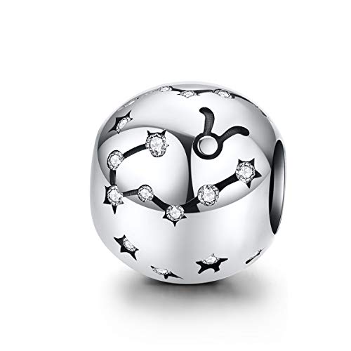 RU-X Abalorios para Pulsera de Plata de Ley 925,Charm Original para Mujer-Escorpión Constelación…