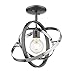 Golden Lighting 7936-1SF BS CH Atom Semi-Flush/Pendant, Brushed Steel