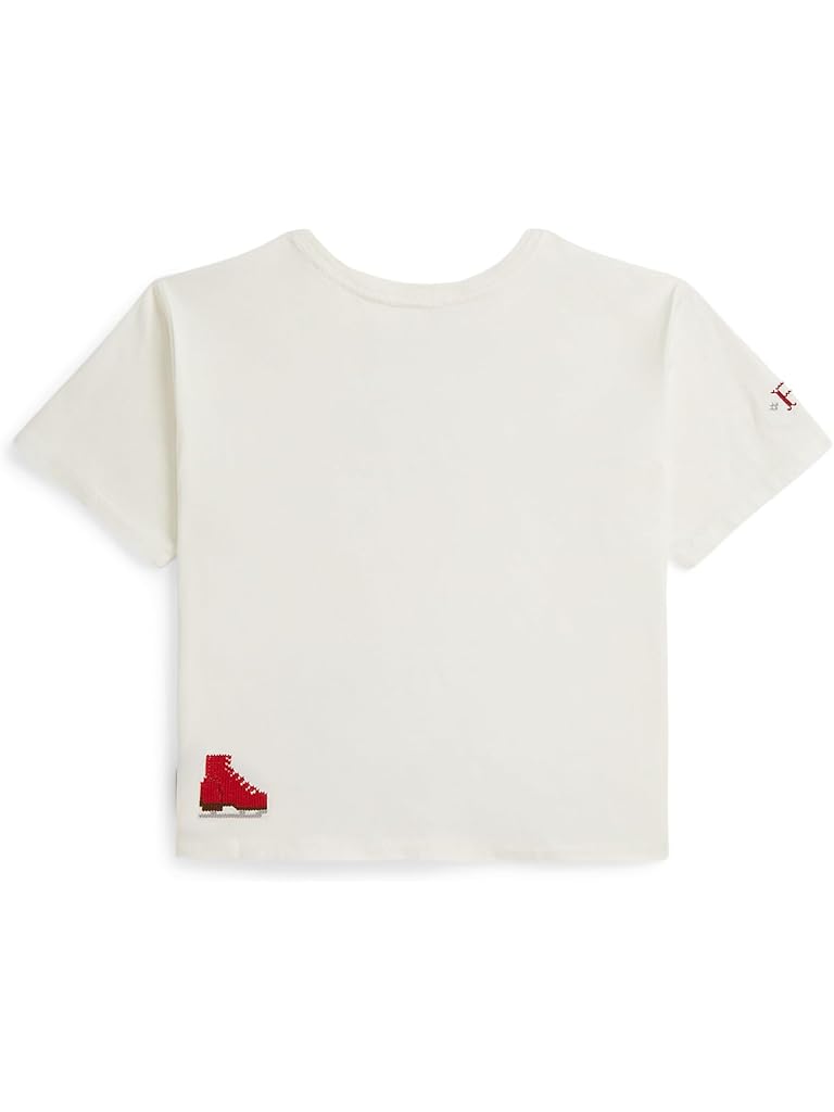White Polo Ralph Lauren Logo Cotton Jersey Boxy Tee (Big Kid)