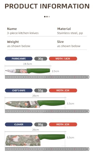 Knife Set for Kitchen ^ Professional 3 Pieces High Carbon Stainless Steel Colour Printed Coated Chef Knife I Utility Knife I Sontuku Knife I Kitchen Knives with Ergonomic Handle 2 41BYTpjKTTL