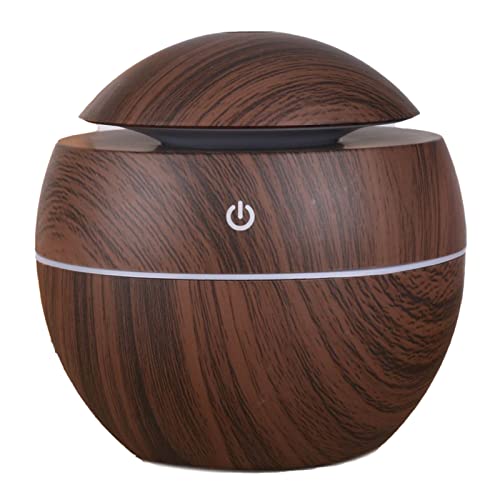 Wood Grain Humidifier, Portable Humidifier Compact Portable 5V 2W USB Humidifier for Bedrooms Living Rooms Office Car