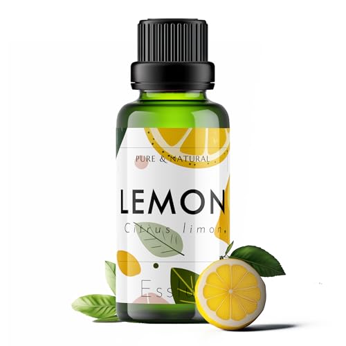 Image of Esslux Lemon Essential Oil for Skin Care and Relaxation - Natural Lemon Oil for Cleaning - 100 Pure Therapeutic Grade Essential Oils for Aromatherapy - 90ml