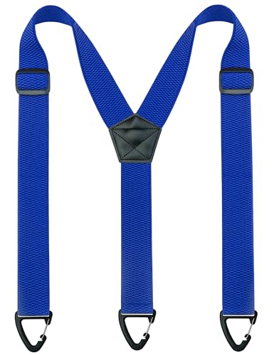 JEMYGINS Tirantes para hombre al aire libre tipo Y longitud ajustable con hebilla triangular antideslizante, azul, M