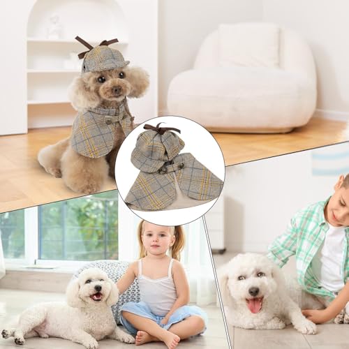 Cape tendance d'hiver style détective pour animaux de compagnie aux finitions soignées