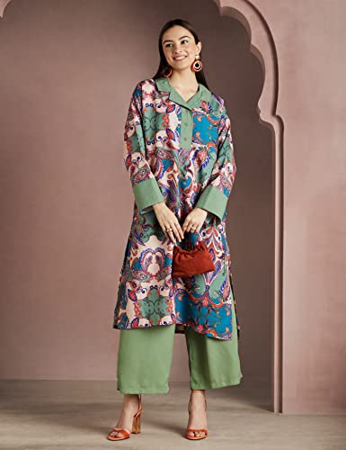 Image of RIVER by Narendra Kumar Premium Designer Women's Paisley Print Kurta Kurti