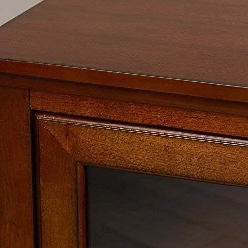 Image of Sheesham Solid Wood TV Cabinet for Living Room | Handcrafted Wooden TV Unit with Storage | Elegant Entertainment Stand for Modern Homes (Glass Tv Cabinet, Teak)