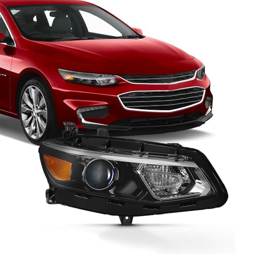 GUOHOQIX Headlight Right Passenger Side Shine Chrome Plated Housing Projector - for Chevy for Malibu L/LS/LT/Premier 2016-2018 125-8418