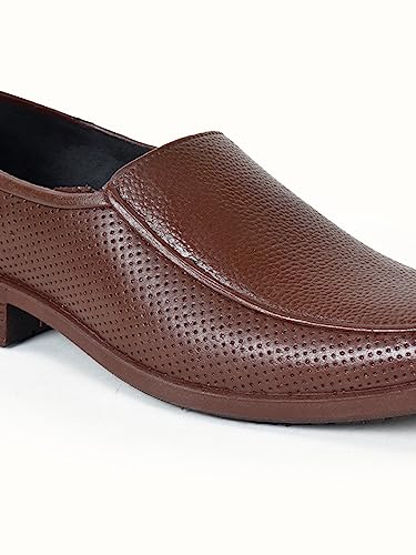 Image of AJANTA Men's Slip-on PVC Formal Shoes | Water Proof & Rain Shoes| Anti Skid Outsole for Firm Grip | Lightweight & Comfortable Loafer for Office & Party