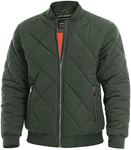 Lacsinmo Men’s Bomber Jacket Autumn Winter Flying Jacket Full Zip Military Coat