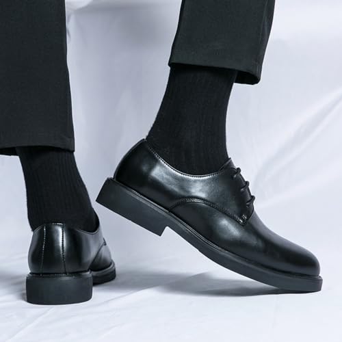 Men's Classic Lace Up Oxford Dress Shoes Modern Classic Slip On Round HeadLow-top Platform Security Shoes for Parties Business Wedding2