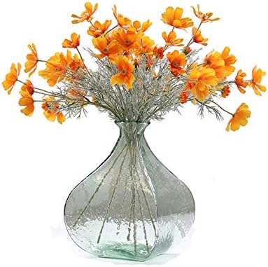 Artfen 6 Pcs Artificial Calliopsis Flowers Fake Silk Flower Table Kitchen Home Garden Party Wedding Decoration Approx 24'' High Warm Autumn Orange No Vase