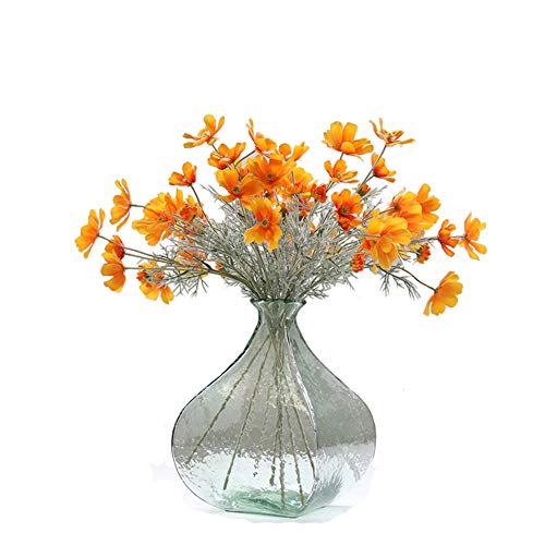 Artfen 6 Pcs Artificial Calliopsis Flowers Fake Silk Flower Table Kitchen Home Garden Party Wedding Decoration Approx 24'' High Warm Autumn Orange No Vase