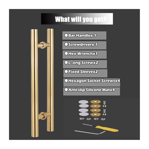 Poignée porte coulissante or 150 cm pour sublimer votre salon ou bureau vitré - 8
