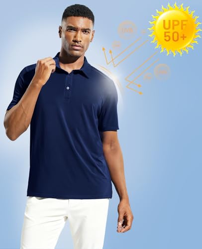 Polo de golf MIER évite la transpiration et protège du soleil bleu S