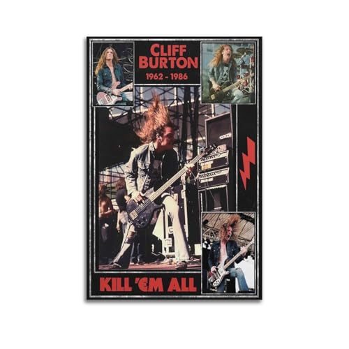 ZCDSEFF Póster artístico de músico Cliff Burton, pintura decorativa, lienzo, póster de pared e impresión artística moderna para dormitorio familiar, 20 x 30 cm