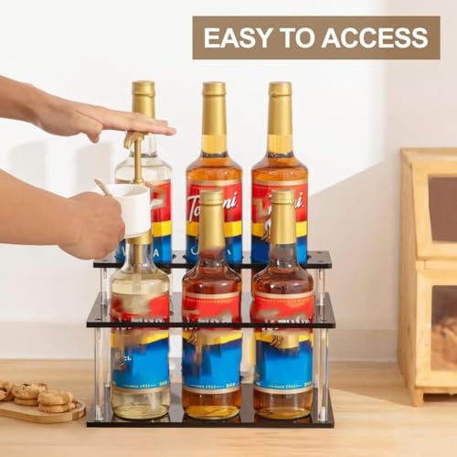 Support de sirop de café en acrylique 6 niveaux pour désencombrer le bar