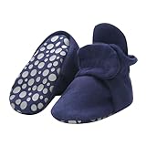 Zutano Cotton Baby Booties with Grippers, True Navy, 12M