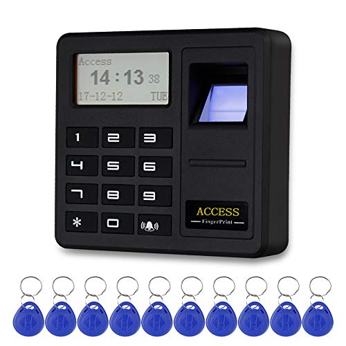 Preisvergleich Produktbild KDL Biometrische Access Controller RFID Fingerabdruckscanner Leser Tastatur 500 Benutzer, 10 stücke 125 kHz Tür Schlüsselanhänger für Türsprechanlage