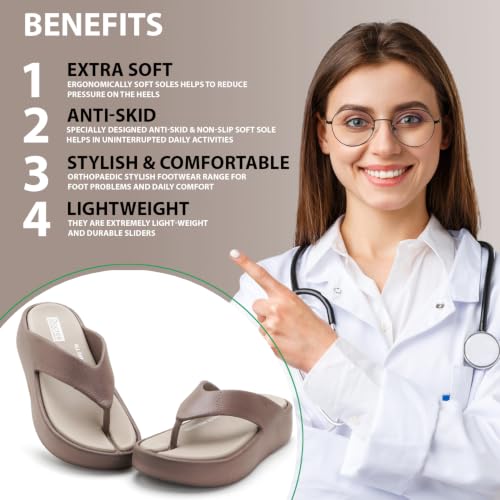 Image of DOCTOR HEALTH SUPER SOFT Women Soft Cushioned Flip Flops | Lightweight Comfort Slippers | Anti-Slip Casual Sandals for Indoor Outdoor Everyday Wear