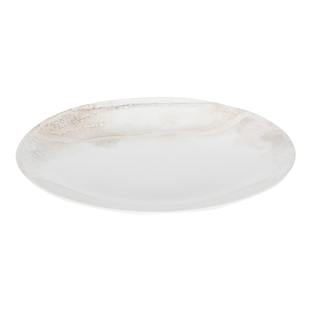 Plato Llano 27 Cm Diseño Hojas Terracota Con Relieve - Géant