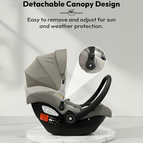 Image of StarAndDaisy 2-in-1 Carry Cot for Newborn Baby /car seat with Adjustable Handle, 3-Point Safety Belt & Removable Canopy /Portable Baby Cot /Baby /Infant Carry Seat for 0-2 Years - Pink