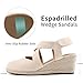 HARENCE Espadrilles Wedge Sandals for Women: Comfortable Closed Toe Ankle Strap Summer Dressy Platform Heels Shoes