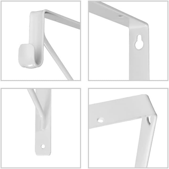 Miniatura 3 de Paquete de 4 soportes resistentes para barra de armario y estantes, soportes de estante de armario, soportes de armario para ropa, soporte de poste