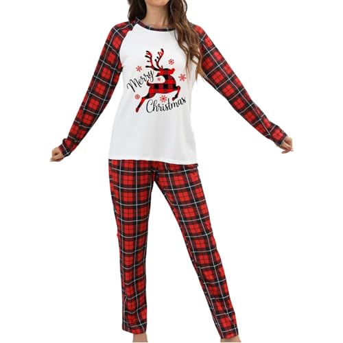 Pyjama de Noël femme à carreaux vêtement de nuit Merry Christmas