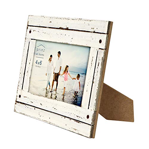 PRINZ Homestead 4-Inch by 6-Inch Distressed Plank Picture Frame, White - Thumbnail 2