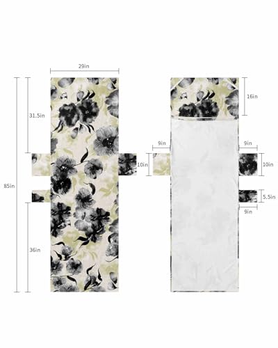 Spring Floral Yellow Grey Beach Lounge Chair Towel Cover, Soft Chaise Lounge Towel with Side Pockets Patio Pool Chairs Cover for Beach/Pool Sunbathing 29x85 Watercolor Ink Painting Art