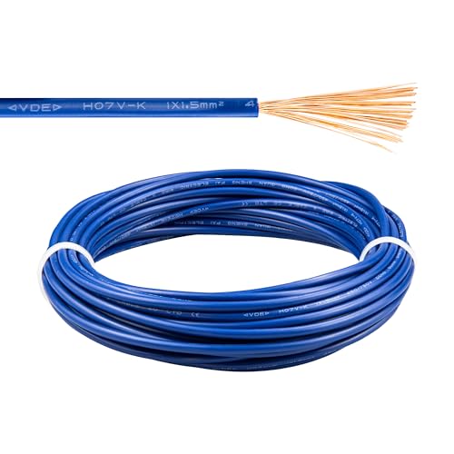 Image of URCIANOW 1.5mm Flexible Single Core Cable 10M H07V-K Blue