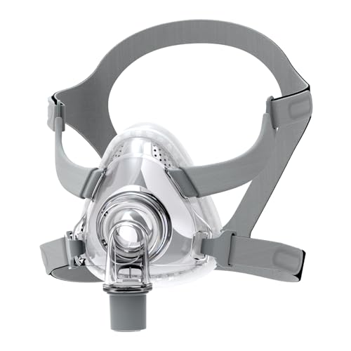 41BYX2KutcL. SL500 Full Face CPAP Mask, TMS Comfort Series Nasal CPAP Mask Includes Headgear, Cushion, Frame and Elbow (M Size)