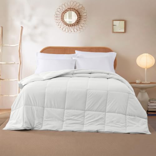 Image of Modern Threads Comforter Duvet Insert, Reversible Quilted Down Alternative Comforter with Corner Tabs, All Season Bedding, Twin, Antique White