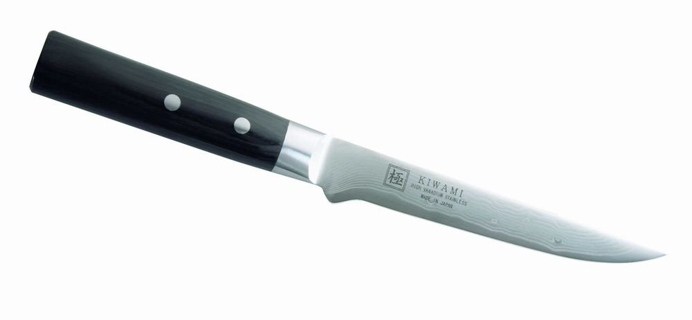 Couteau de cuisine japonais dans son emballage-cadeaux avec manche en bois noir