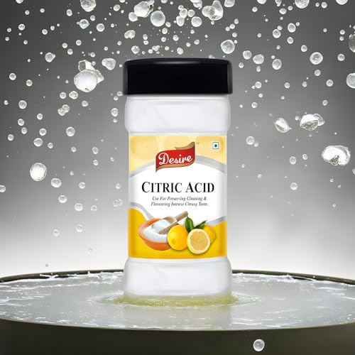 Image of Desire Citric Acid Powder - 100g | Food Grade Lemon Salt (Nimbu Sat) for Cooking, Cleaning, Plant Care & Natural Preservation | Multipurpose Crystals
