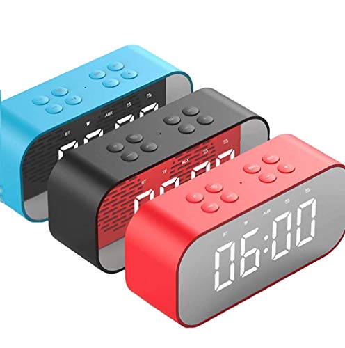 Radio-Wecker, Weck-Wecker mit Radio für Bett oder Küche, tragbares kabelloses Bluetooth-Lautsprechersäulen-Subwoofer-Musik-Soundbox-LED LED Time