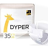 DYPER | Responsibly Sourced Bamboo Baby Diapers | Ink Free, Soft + Durable | Large | 20-31 lbs | 35 Count