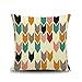 Lieson Fundas de cojín, 1 funda de almohada para sofá de 20 x 20, 50 x 50 cm, patrón de flecha, fundas de almohada, beige, multicolor, lino