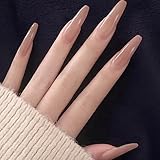 BHIDENAW ネイルチップ ショート 24枚入 人気 和風 かわいい シンプル おしゃれ 成人式 結婚式 パーティー 日常生活に使用できます 花嫁ネイル 光沢 つけ爪 両面テープ ウッドスティック (一目惚れ 3, M)