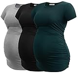 Best Maternity Ts - Smallshow Women's Maternity Shirt Side Ruched Tunic Pregnancy Review 