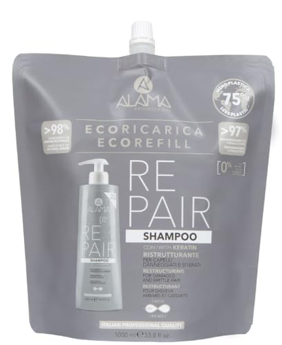 Alama Repair Haarshampoo mit Keratin Nachfüllpackung 1000ml