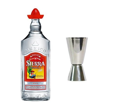Sierra Tequila Silver 38% 1,0 l Flasche + Messbercher Cover