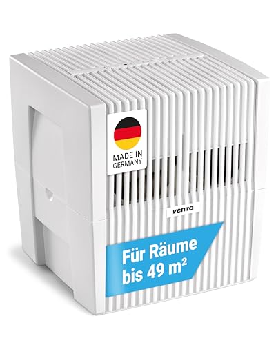 Venta Luftbefeuchter LW25 Classic Original, bis 49 m², sehr leise 21 dB(A), energieeffizient 2 Watt, großer 7 l-Tank, hygienische Kaltverdunstung ohne Filter